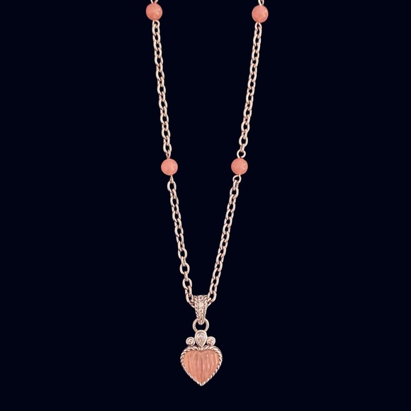 Judith Ripka Jewelry - Judith Ripka Sterling Silver Pink Jade Heart Enhancer Necklace